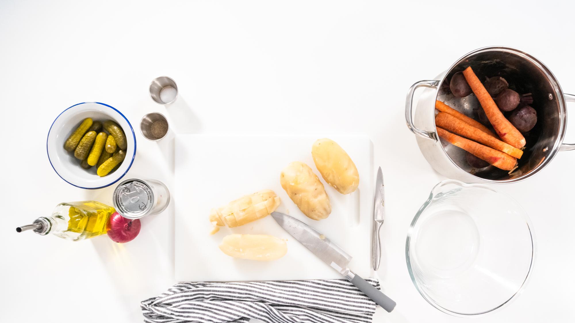 Ingredient testing on counter with notes